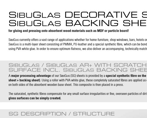 Processing information SIBU GLASS